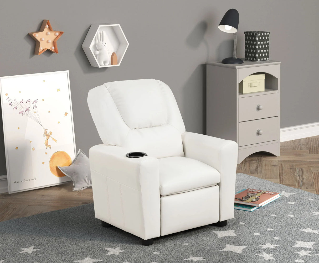 Marisa - PU Leather Kids Recliner Chair With Cupholder - Furniture Home Direct
