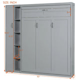 Murphy Wall Bed With Shelves, Wardrobe And LED Lights - Furniture Home Direct