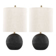 Kona - Contemporary Table Lamp (Set of 2) - Matte Black / Natural - Furniture Home Direct