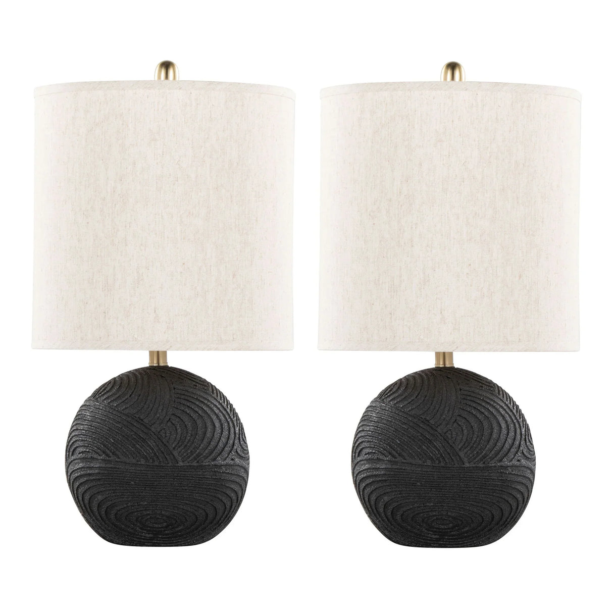 Kona - Contemporary Table Lamp (Set of 2) - Matte Black / Natural - Furniture Home Direct
