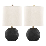 Kona - Contemporary Table Lamp (Set of 2) - Matte Black / Natural - Furniture Home Direct
