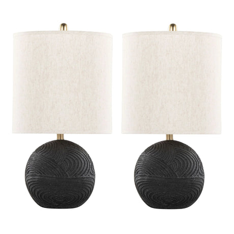 Kona - Contemporary Table Lamp (Set of 2) - Matte Black / Natural - Furniture Home Direct