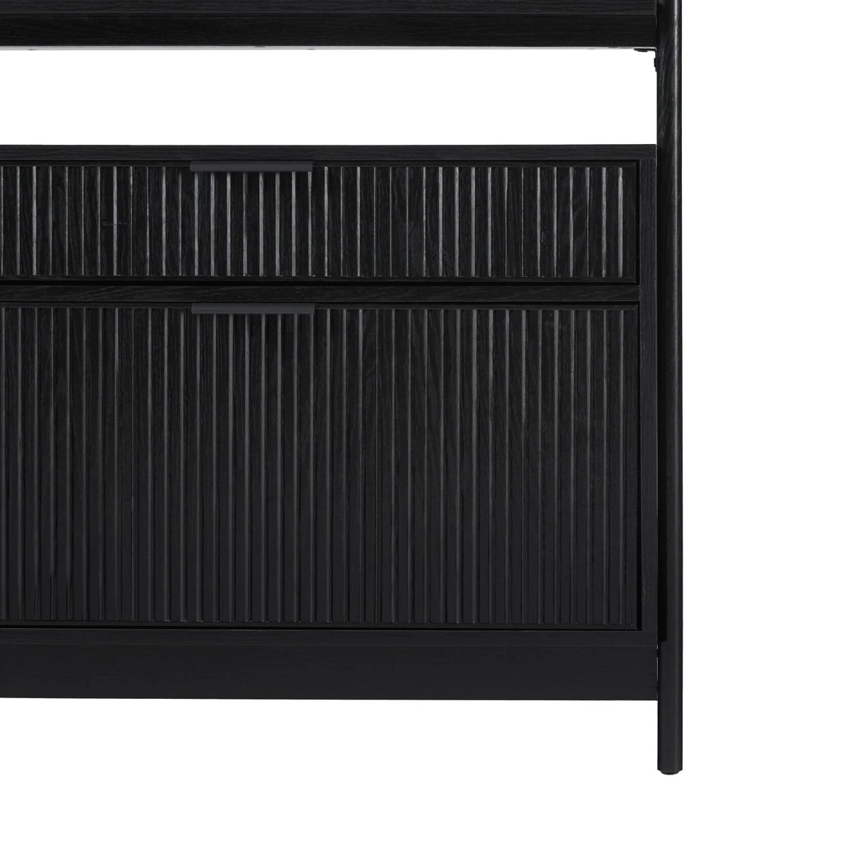 Transitional Wide Reeded Bookshelf With Drawers On Bottom - Furniture Home Direct