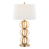 Linx - Contemporary Table Lamp (Set of 2) - Gold / White - Furniture Home Direct