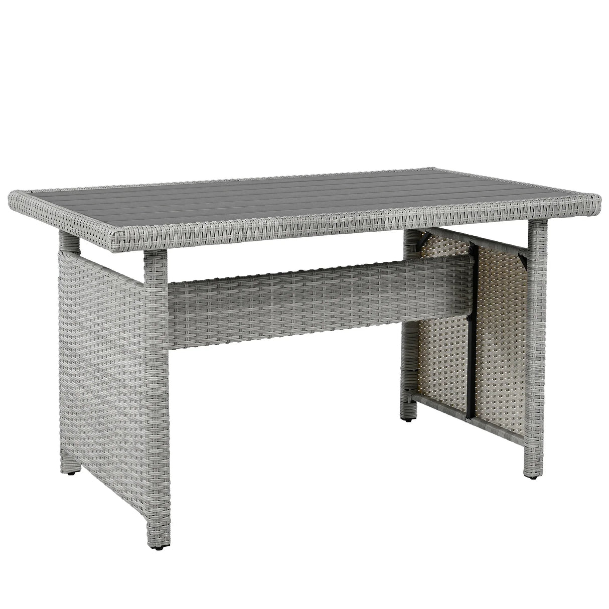 Outdoor Rattan Sectional With 2 Extendable Side Tables and Washable Covers - Furniture Home Direct