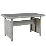 Outdoor Rattan Sectional With 2 Extendable Side Tables and Washable Covers - Furniture Home Direct