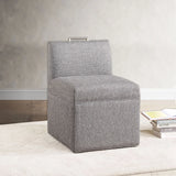 Della - Upholstered Castered Chair - Gray - Furniture Home Direct
