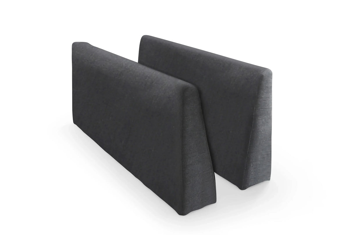 130" Linen Modular Sectional with Two Ottomans - Gray - Furniture Home Direct