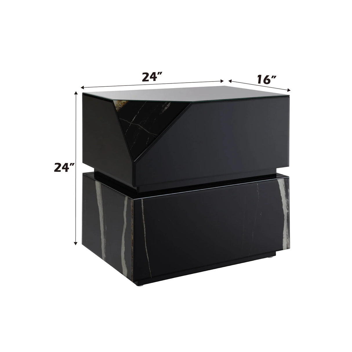 Drisana - Mirrored End Table - Black - Furniture Home Direct