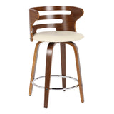 Cosini - Mid Century Modern Fixed Height Counter Stool With Footrest With Swivel (Set of 2) - Furniture Home Direct