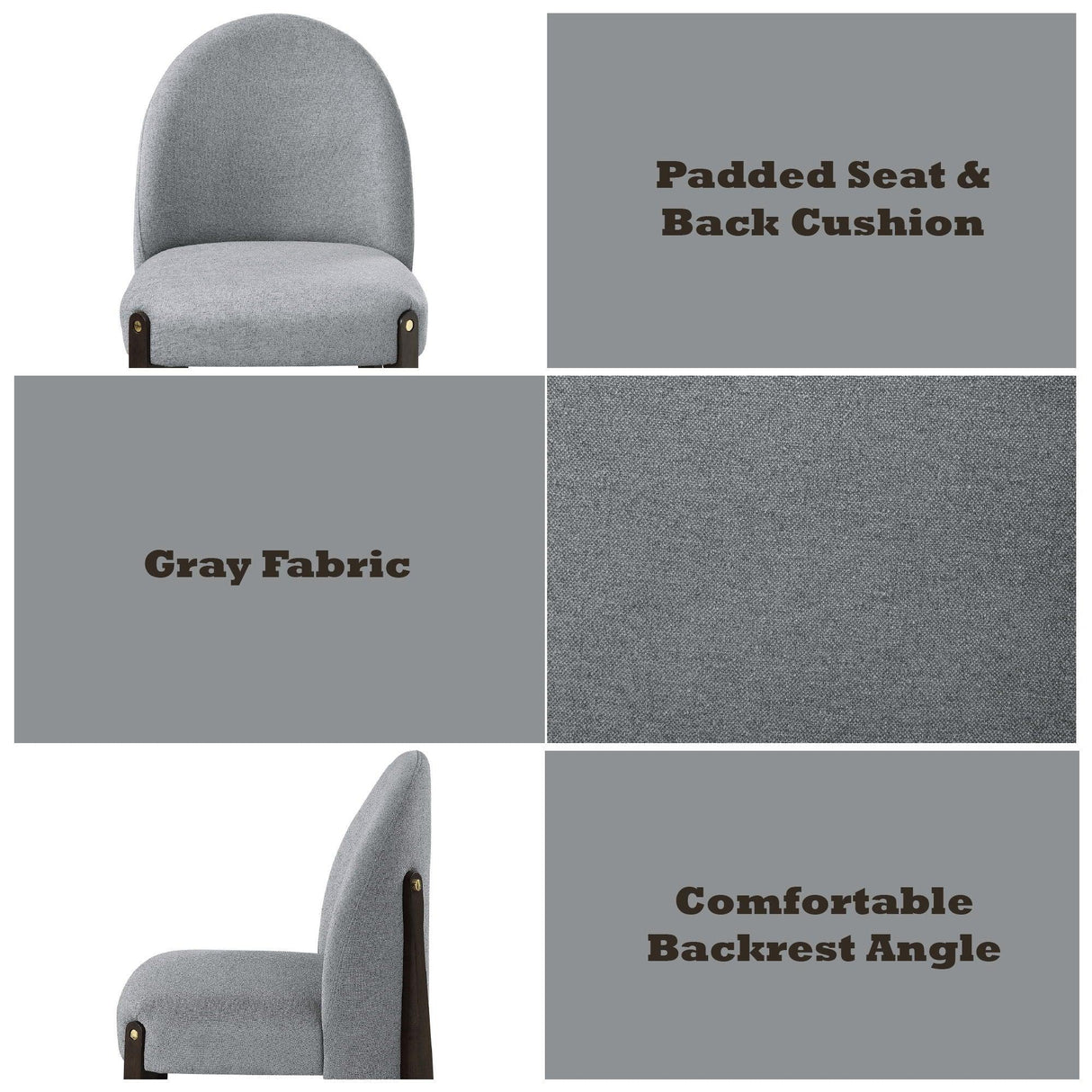 Clayten - Dining Chair (Set of 2) - Gray - Furniture Home Direct