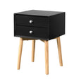 Side Table With 2 Drawer, Mid-Century Modern Storage Cabinet For Bedroom - Furniture Home Direct