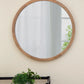 Circle Wall Mirror With Wooden Frame, Wall Mirror For Living Room - Furniture Home Direct