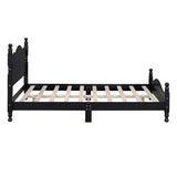 Platform Bed Full Size Wood Frame With Slat Support Black - Furniture Home Direct