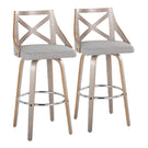 Charlotte - Farmhouse Fixed Height Bar Stool With Round Footrest (Set of 2) - Furniture Home Direct