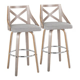 Charlotte - Farmhouse Fixed Height Bar Stool With Round Footrest (Set of 2) - Furniture Home Direct