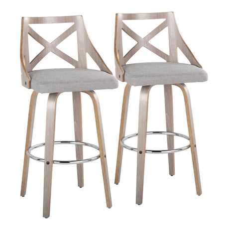 Charlotte - Farmhouse Fixed Height Bar Stool With Round Footrest (Set of 2) - Furniture Home Direct