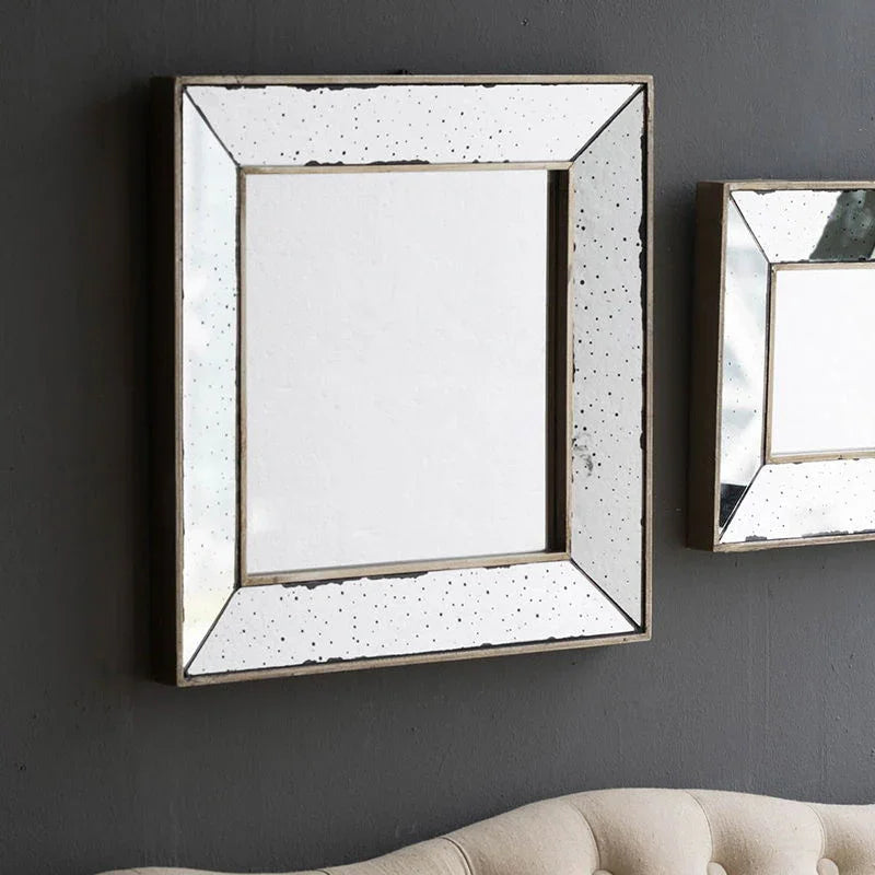 Distressed Accent Mirror, Traditional Style Framed Wall Mirror For Living Room - Furniture Home Direct