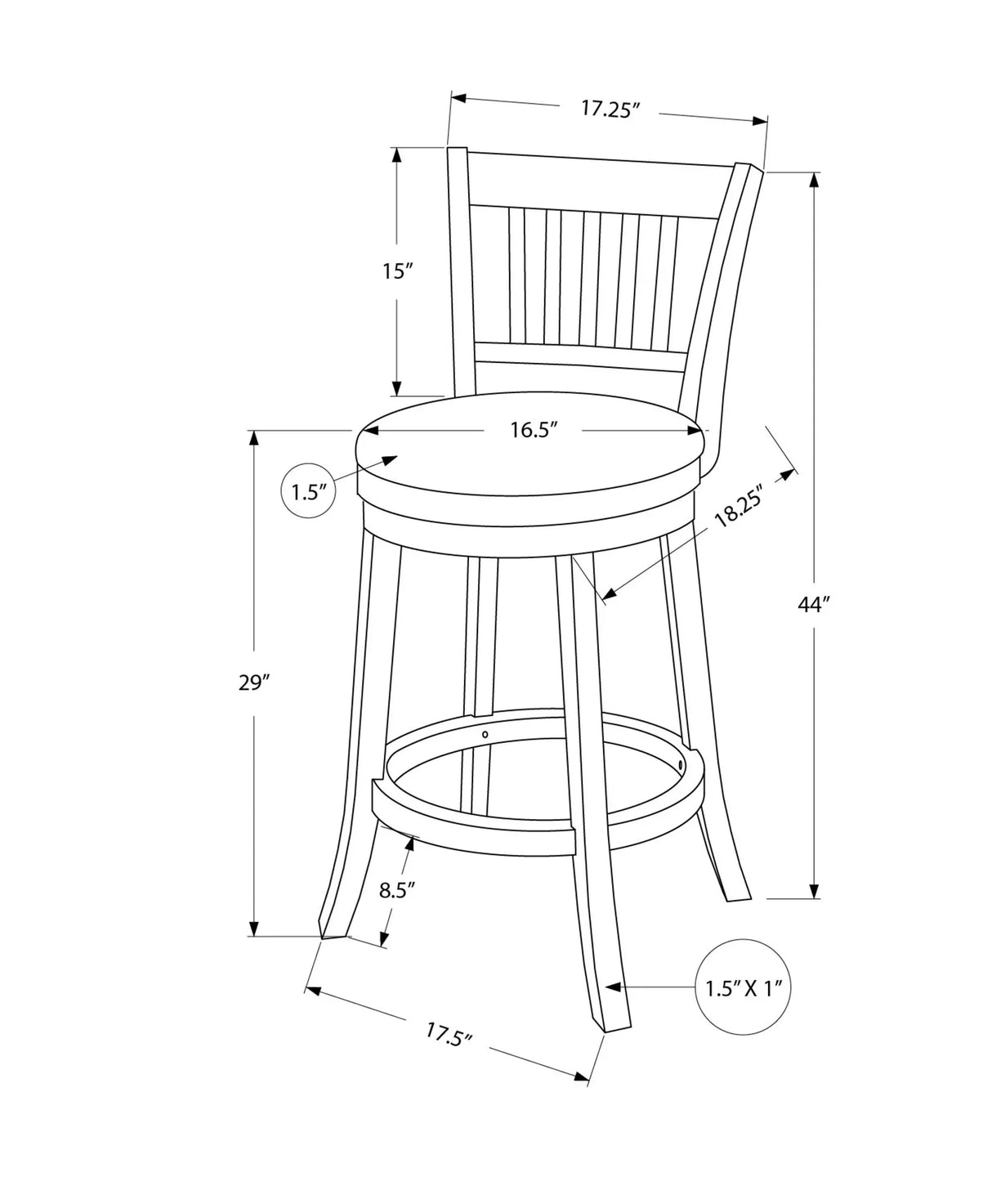 Swivel Stool Bar Height, Transitional Stylish Design (Set of 2) - Furniture Home Direct