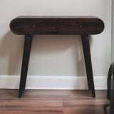 Curved Edge Console Table - Walnut