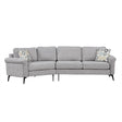 Upholstered 3 Seater Curved Sofa With Printed Pillows Chenille - Furniture Home Direct