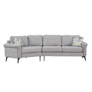 Upholstered 3 Seater Curved Sofa With Printed Pillows Chenille - Furniture Home Direct