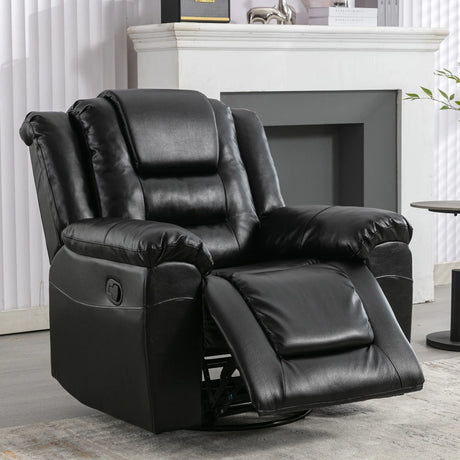 360° Swivel And Rocking Home Theater Recliner Manual Recliner Chair With Wide Armrest For Living Room - Furniture Home Direct