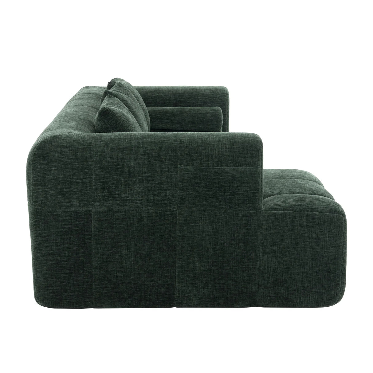 Sectional Sofa Modular Tufted Chenille Upholstery Green - Furniture Home Direct