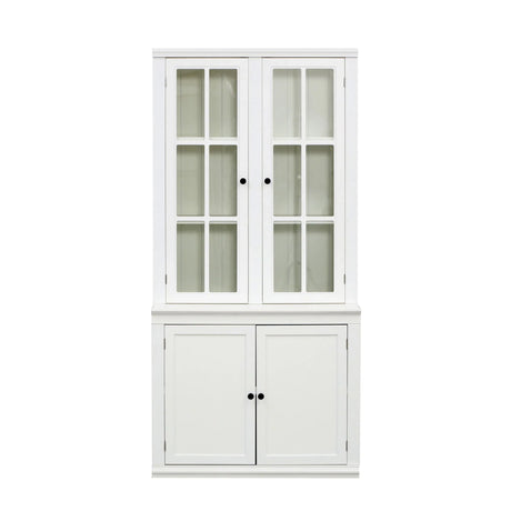 Retro Style Hutch Cabinet With Glass Door, China Cabinet For Home - Furniture Home Direct