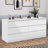 6 Drawer Double Dresser For Bedroom Living Room Hallway - White - Furniture Home Direct