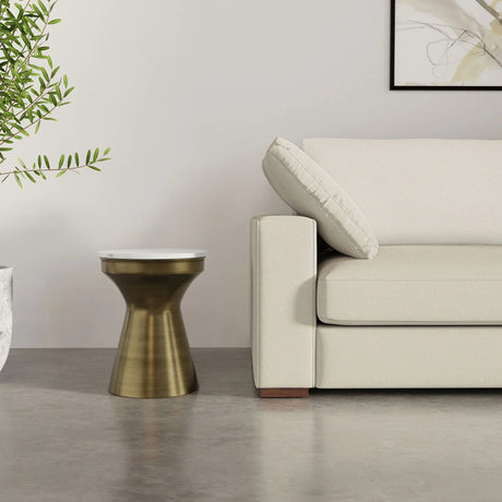 Raquel - Side Table - Antique Brass / White - Furniture Home Direct