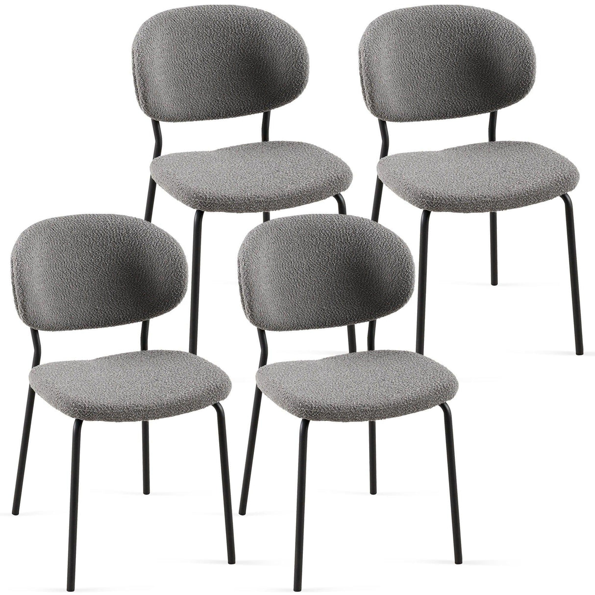 Boucle Dining Chairs, Dining Chairs With Metal Legs For Dining Room, Kitchen, Living Room - Furniture Home Direct