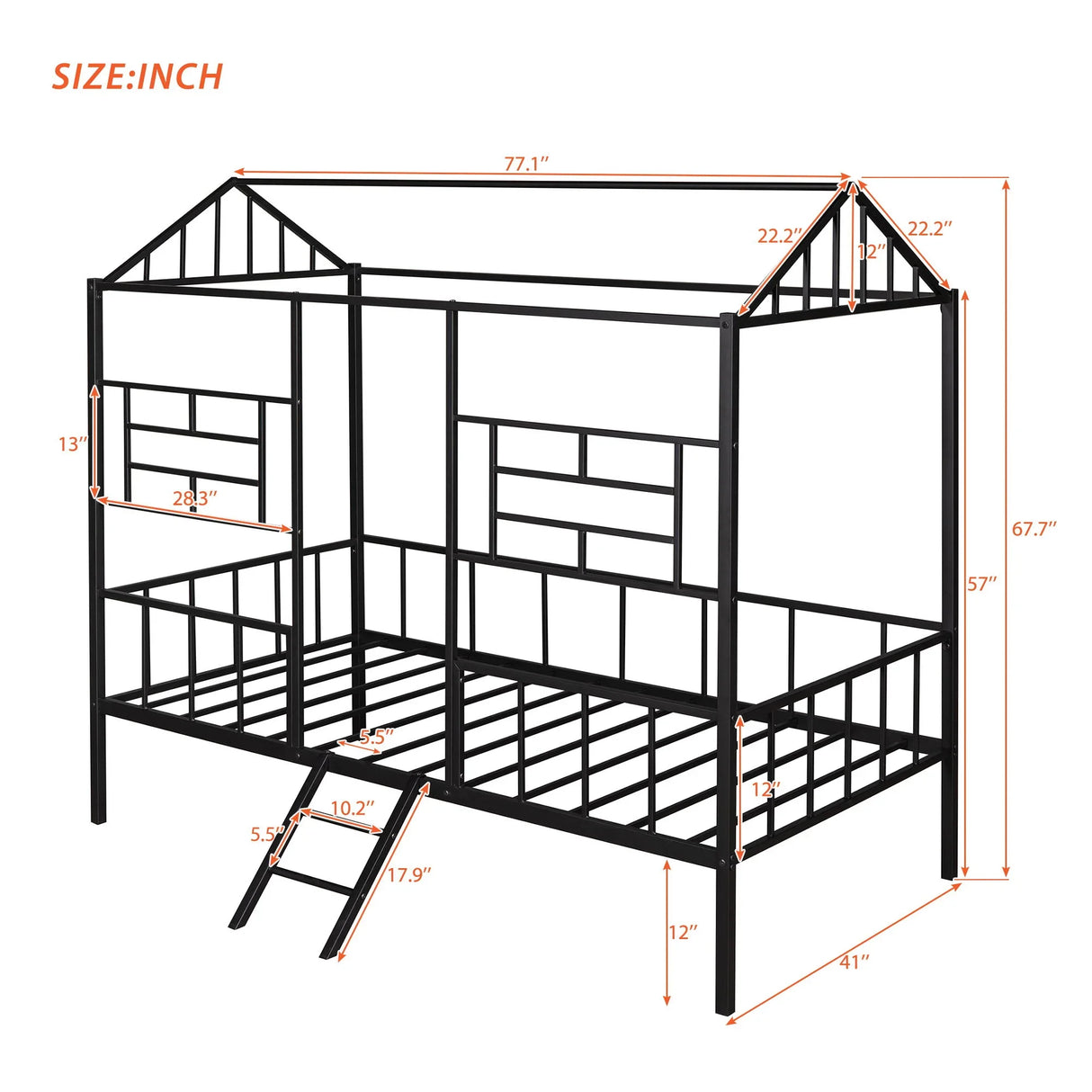House Bed Frame With Slatted Support, No Box Spring Needed - Furniture Home Direct