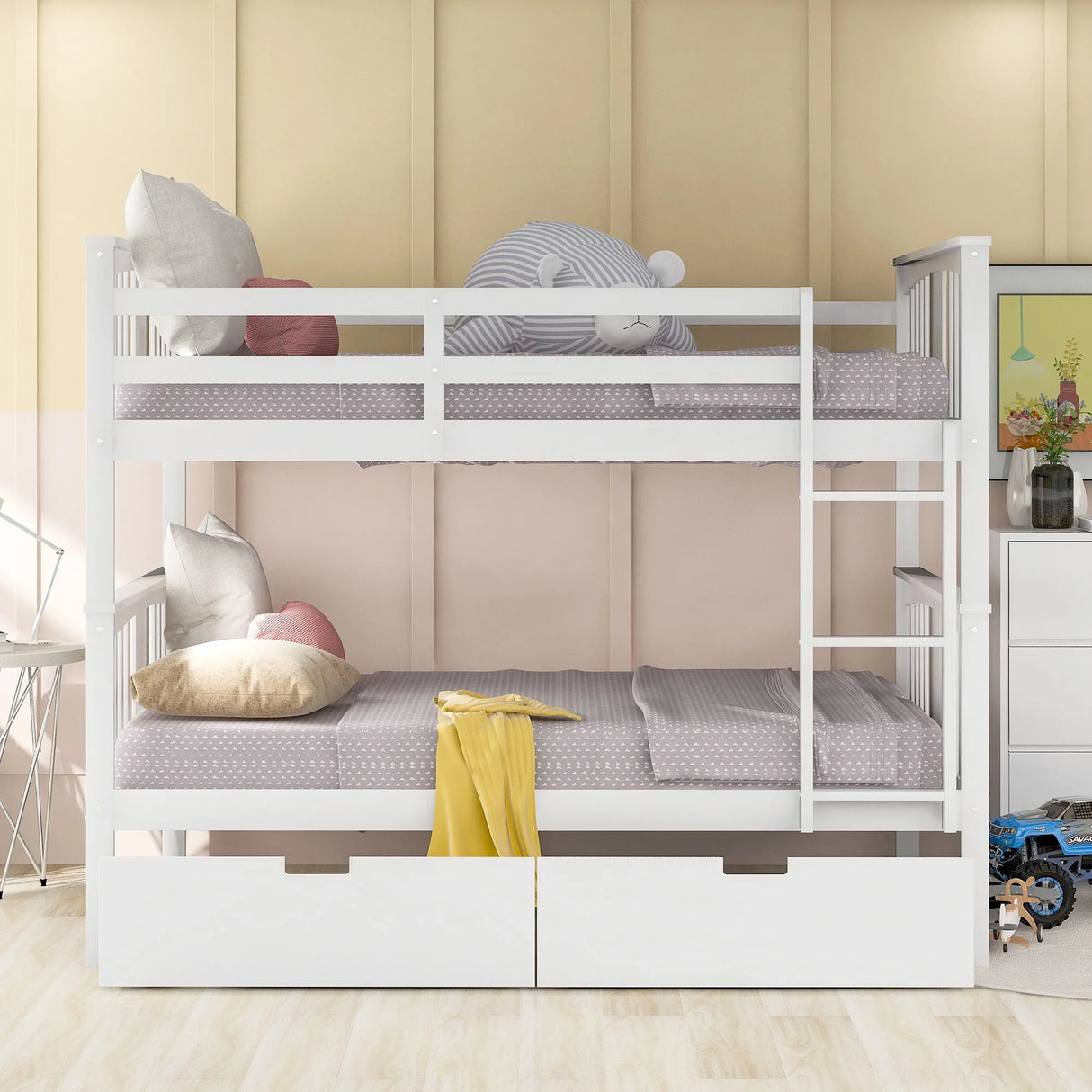 Bunk Bed With Ladder For Bedroom, Guest Room Furniture - Furniture Home Direct