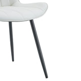 Dining Chairs Four Upholstered Leather Black Legs White - Furniture Home Direct