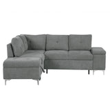 Versatile L Shaped Sofa Bed With Storage, Cup Holders, USB Ports Chenille - Furniture Home Direct