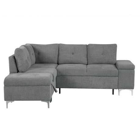 Versatile L Shaped Sofa Bed With Storage, Cup Holders, USB Ports Chenille - Furniture Home Direct