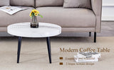 Elegant White Marble Round Coffee Table - Furniture Home Direct