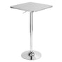Bistro - Contemporary Adjustable Square Bar Table - Silver - Furniture Home Direct