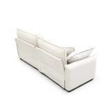 3 Piece Living Room Set - Beige Corduroy - Furniture Home Direct
