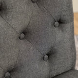 Dining Set Round Table With Tufted Chairs Charcoal - Furniture Home Direct