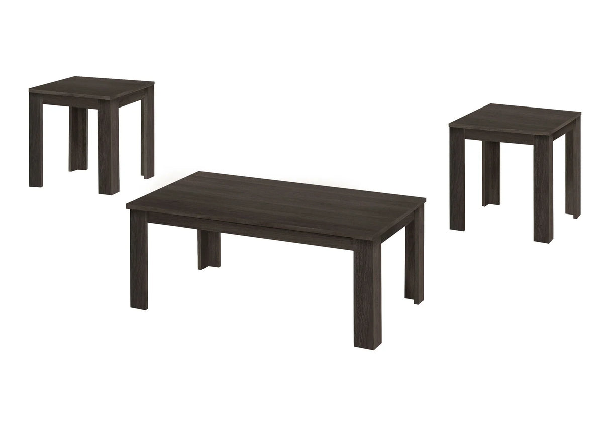 Table Set, Coffee, End, Side, Accent For Living Room, Transitional (Set of 3) - Oak - Furniture Home Direct