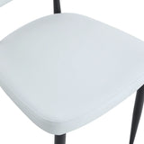 Dining Chairs Set Of 4 Modern Upholstered Metal Legs White - Furniture Home Direct