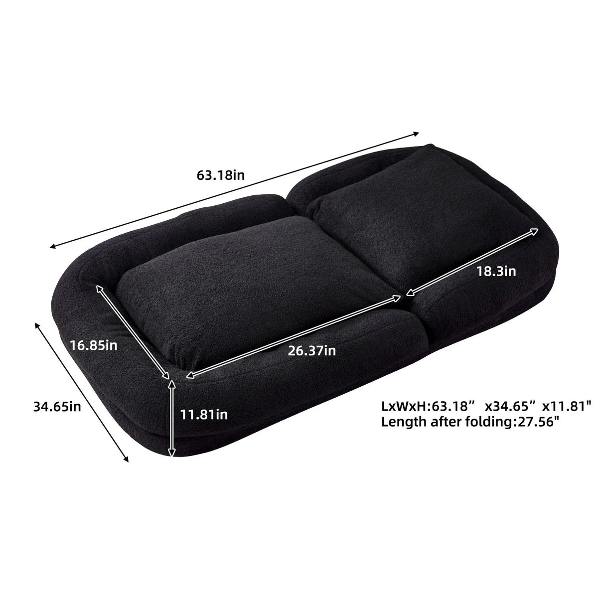 Contemporary Folding Sofa Chair With 5 Adjustable Positions For Gaming, Meditation, And Relaxation - Furniture Home Direct