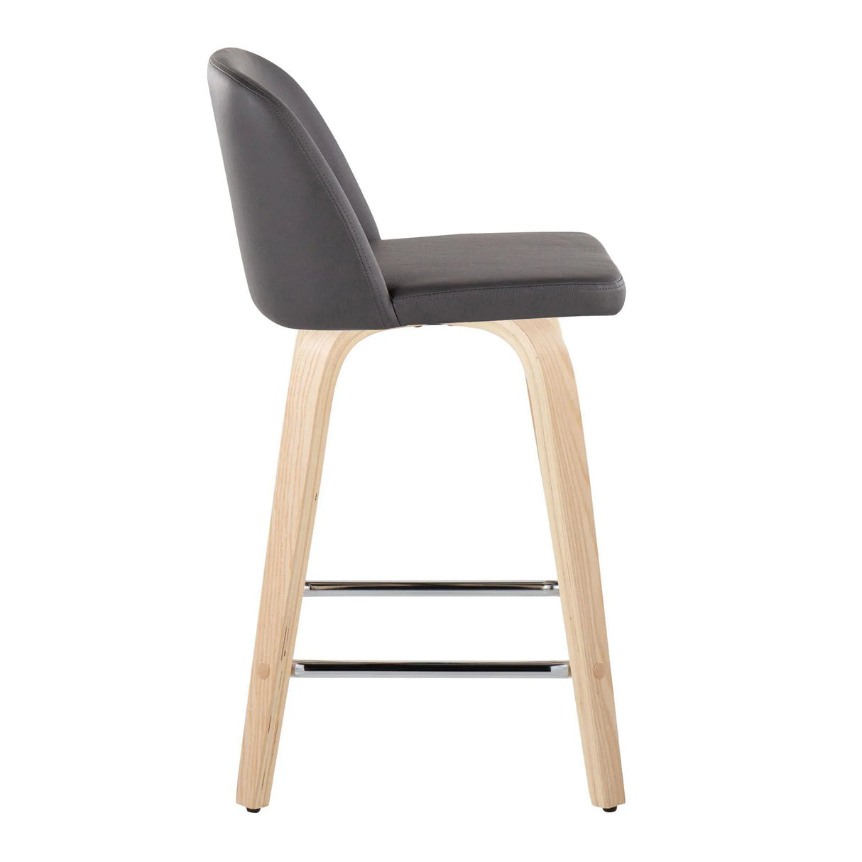 Toriano - Contemporary Fixed Height Counter Stool With Swivel With Square Footrest (Set of 2) - Furniture Home Direct