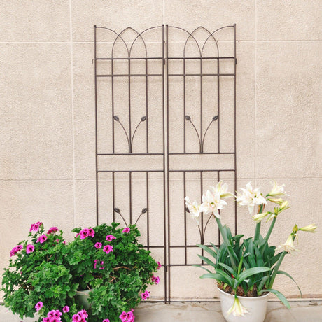 Metal Garden Trellis Rustproof For Climbing Plants Outdoor Flower Support - Furniture Home Direct