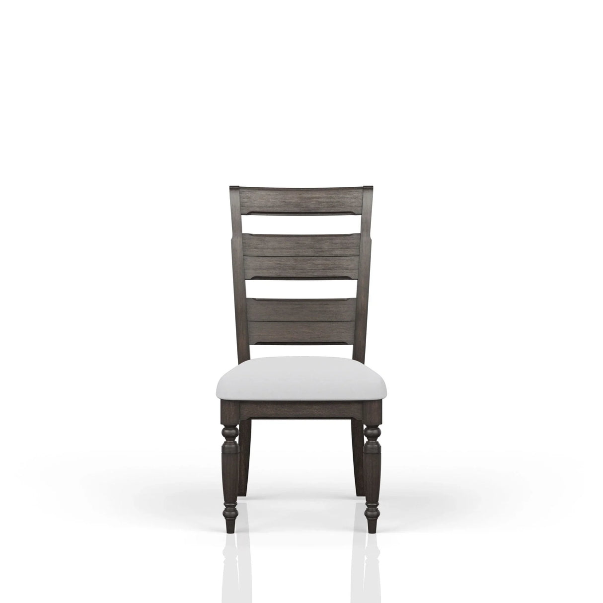 Upholstered Seat Ladderback Side Chair - Coffee - Furniture Home Direct