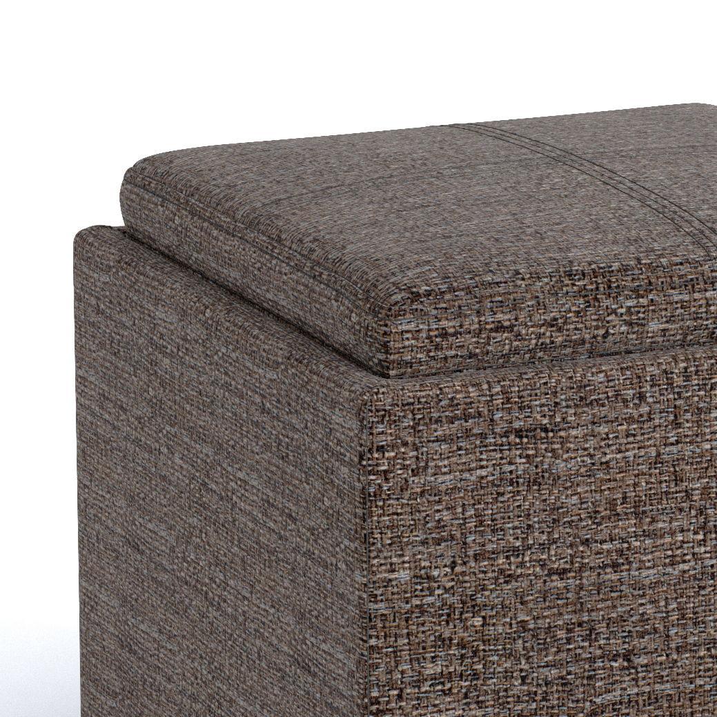 Rockwood - Upholstered Cube Storage Ottoman With Tray - Furniture Home Direct