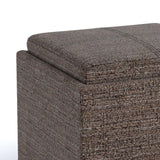 Rockwood - Upholstered Cube Storage Ottoman With Tray - Furniture Home Direct