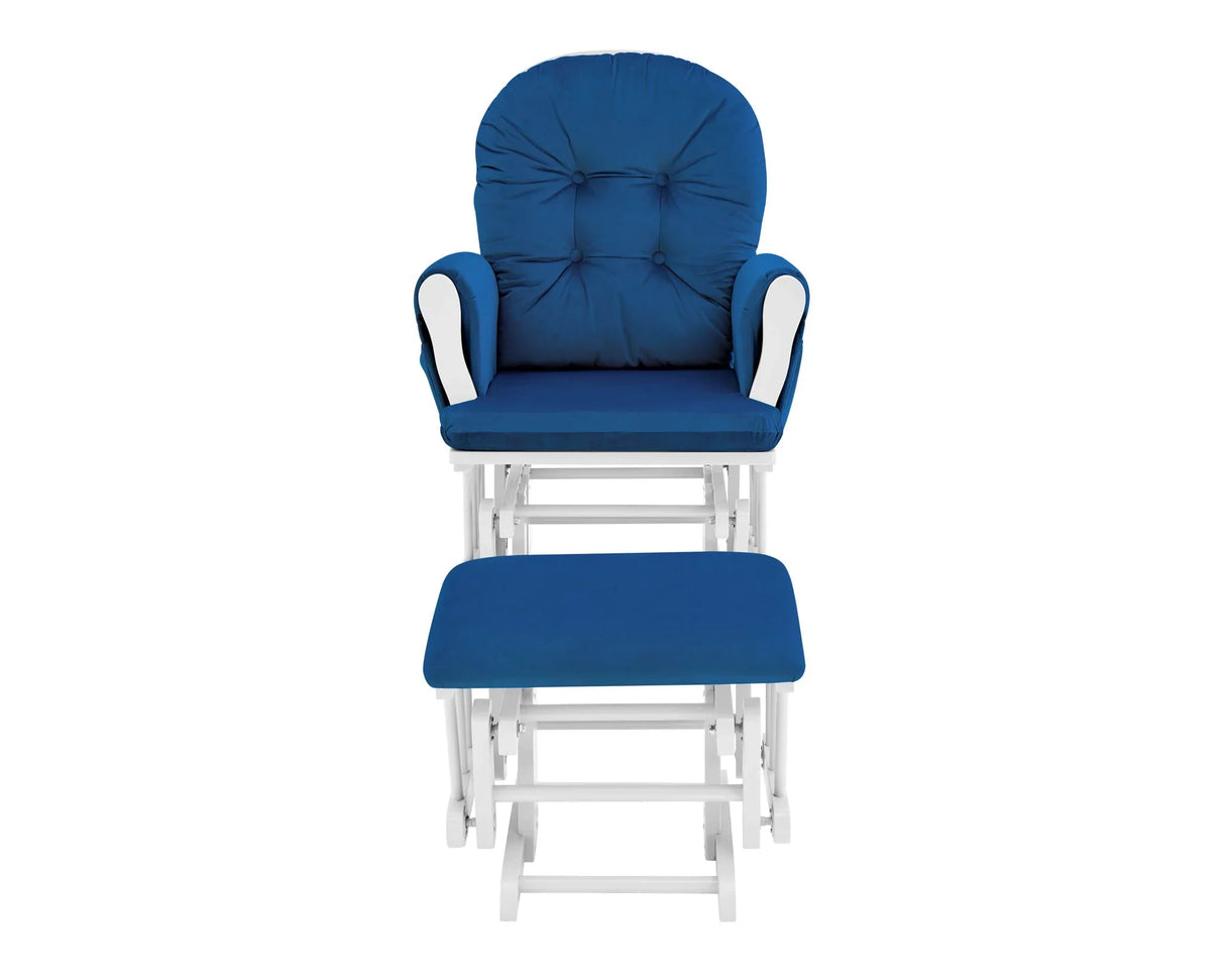 Mason - Glider And Ottoman White Wood - Furniture Home Direct